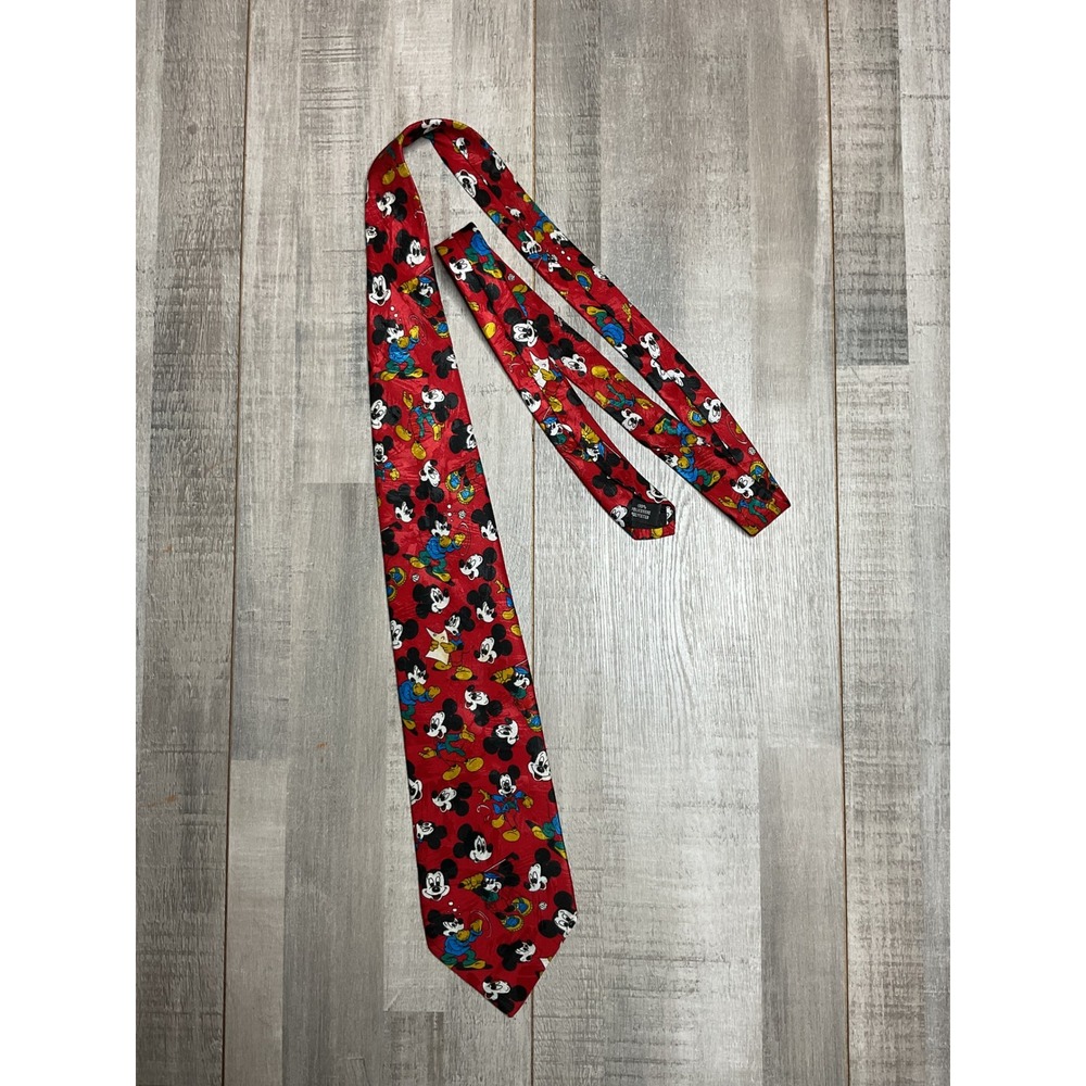 Mickey Unlimited Mens Red Mickey Mouse Golf Graphic Print Necktie Tie